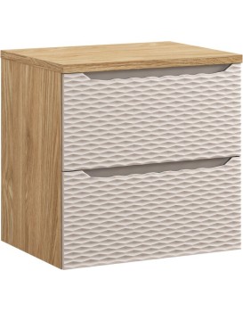 Závěsná skříňka pod umyvadlo Ocean s deskou 60 cm béžová/dub olejovaný