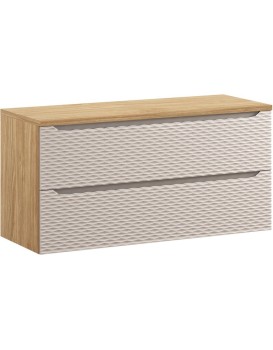 Závěsná skříňka Ocean s deskou 120 cm béžová/dub olejovaný