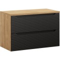 Závěsná skříňka pod umyvadlo Luxor Black I s deskou 90 cm černá/dub olejovaný