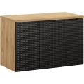 Závěsná skříňka pod umyvadlo Luxor Black s deskou 90 cm černá/dub olejovaný