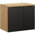 Závěsná skříňka pod umyvadlo Luxor Black s deskou 70 cm černá/dub olejovaný