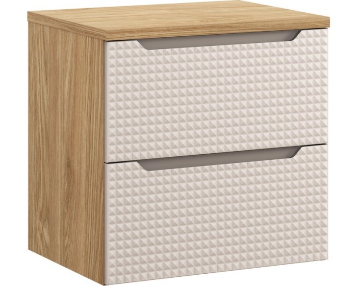 Závěsná skříňka pod umyvadlo Luxor Beige s deskou 60 cm béžová/dub olejovaný