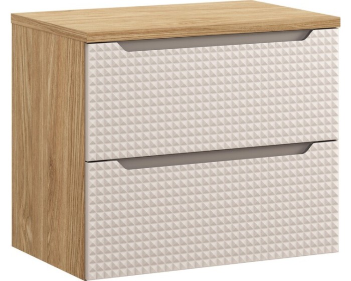 Závěsná skříňka pod umyvadlo Luxor Beige s deskou 70 cm dub olejovaný/béžová