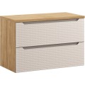 Závěsná skříňka pod umyvadlo Luxor Beige I s deskou 90 cm béžová/dub olejovaný