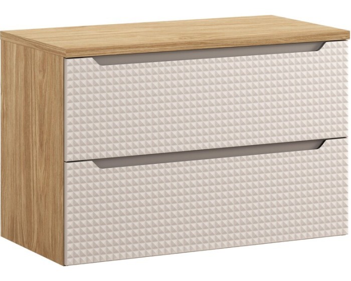 Závěsná skříňka pod umyvadlo Luxor Beige I s deskou 90 cm béžová/dub olejovaný