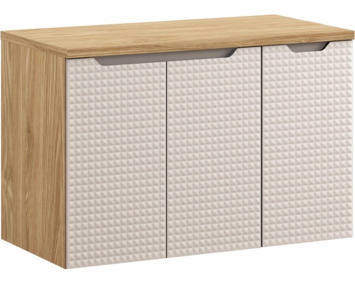 Závěsná skříňka pod umyvadlo Luxor Beige s deskou 90 cm béžová/dub olejovaný