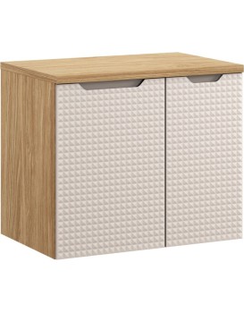 Závěsná skříňka pod umyvadlo Luxor Beige s deskou 70 cm béžová/dub olejovaný