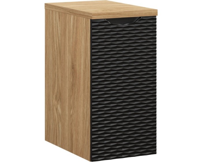 Závěsná koupelnová skříňka Ocean s deskou 81-30-1D černá/dub olejovaný