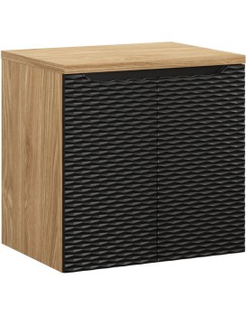 Závěsná skříňka pod umyvadlo Ocean I s deskou 60 cm černá/dub olejovaný