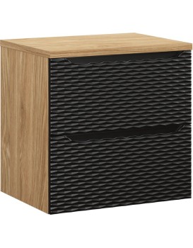 Závěsná skříňka Ocean s deskou 60 cm černá/dub olejovaný
