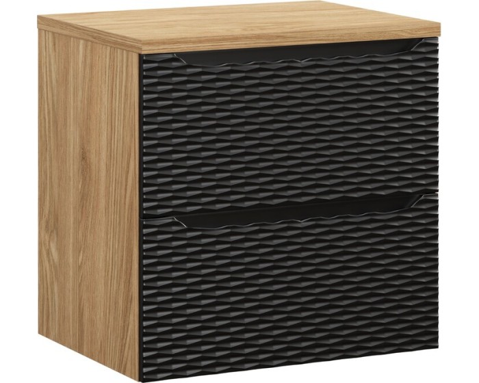 Závěsná skříňka Ocean s deskou 60 cm černá/dub olejovaný