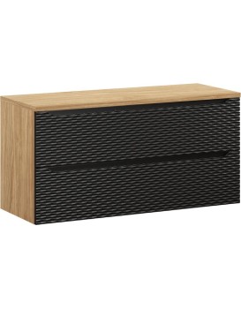 Závěsná skříňka Ocean s deskou 120 cm černá/dub olejovaný