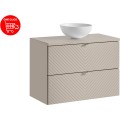 Závěsná skříňka Viva Cashmere s deskou a umyvadlem 80 cm kašmír
