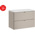Závěsná skříňka pod umyvadlo Viva Cashmere s deskou 80 cm kašmír/bílá