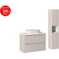 Koupelnová sestava Nova Cashmere 80 cm s umyvadlem, deskou a skříňkami kašmírová