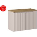 Závěsná skříňka pod umyvadlo Nova Cashmere I s deskou 80 cm kašmír/dub coast evoke