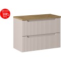 Závěsná skříňka pod umyvadlo Nova Cashmere II s deskou 80 cm kašmír/dub coast evoke