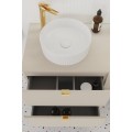 Závěsná skříňka pod umyvadlo Dalia Cashmere Nordic s deskou 80 cm kašmírová/dub cremona