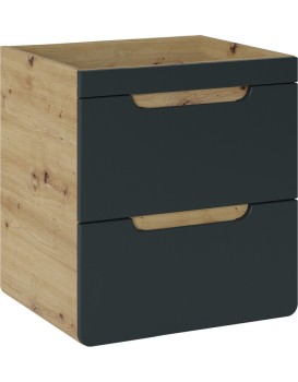 Závěsná skříňka pod umyvadlo Aruba 8201 50 cm dub craft zlatý/vesmírně šedá mat