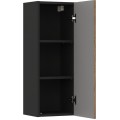 Závěsná koupelnová skříňka Talia 80 cm matná černá/dub castello