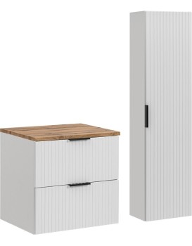 Koupelnová sestava Casad se skříňkami 60 cm bílá/dub wotan