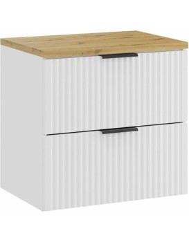 Závěsná skříňka pod umyvadlo Casad s deskou 60 cm bílá/dub artisan