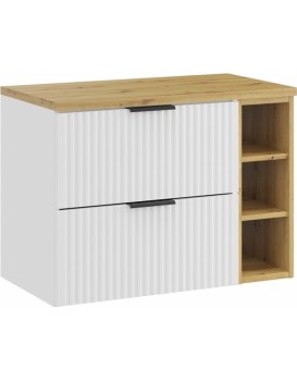 Závěsná skříňka pod umyvadlo Casad I s deskou 80 cm bílá/dub artisan