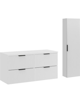 Koupelnová sestava Casad s deskou a skříňkami 120 cm bílá
