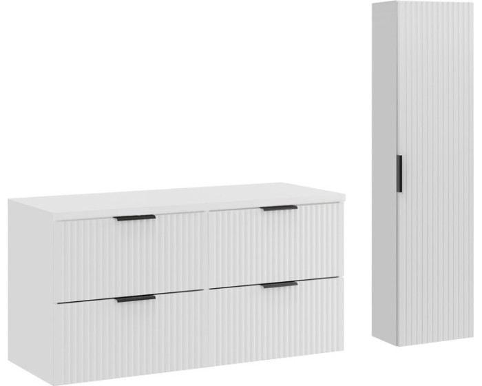 Koupelnová sestava Casad s deskou a skříňkami 120 cm bílá