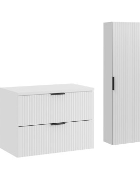 Koupelnová sestava Casad s deskou a skříňkami 80 cm bílá