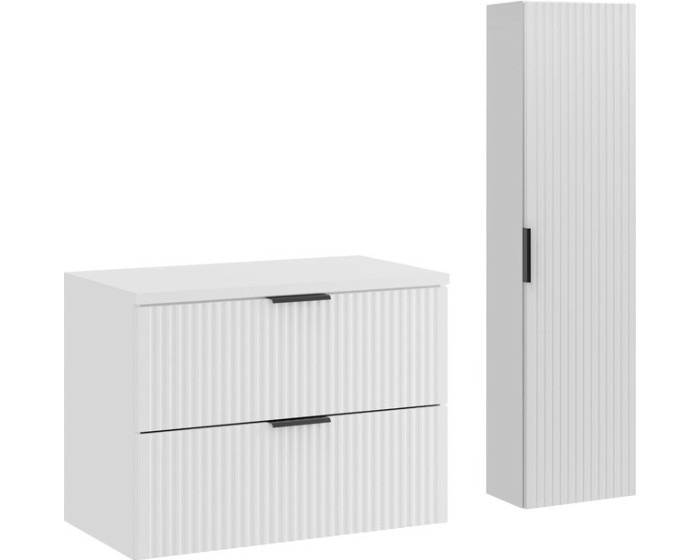 Koupelnová sestava Casad s deskou a skříňkami 80 cm bílá
