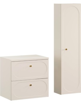 Koupelnová sestava s deskou a skříňkami Donna 60 cm písková