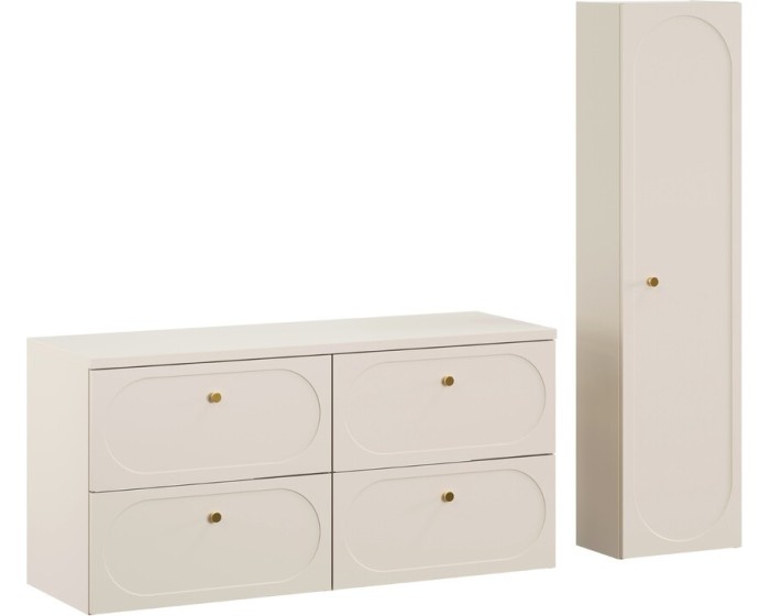 Koupelnová sestava s deskou a skříňkami Donna 120 cm písková