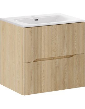 Závěsná skříňka Nordic s umyvadlem 60 cm dub cremona