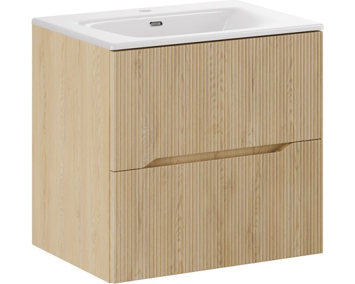 Závěsná skříňka Nordic s umyvadlem 60 cm dub cremona