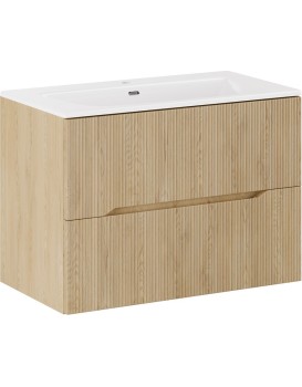 Závěsná skříňka Nordic Sky s umyvadlem 80 cm dub cremona