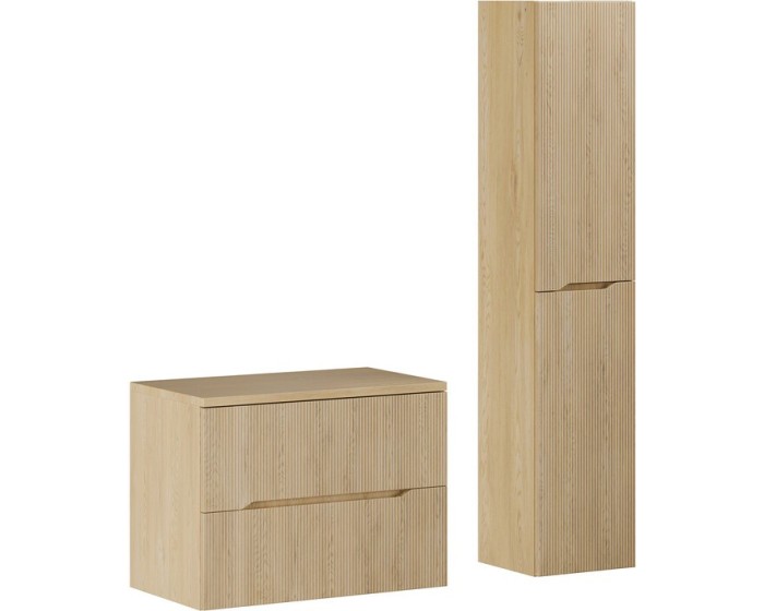 Koupelnová sestava Nordic s deskou a skříňkami 80 cm dub cremona