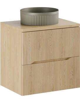 Závěsná skříňka Nordic Beyond s deskou a umyvadlem 60 cm dub cremona