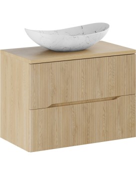 Závěsná skříňka Nordic Lena s deskou a umyvadlem 80 cm dub cremona
