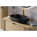 Závěsná skříňka Casad Nature River s deskou a umyvadlem 80 cm dub wotan/černá