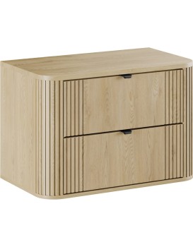 Závěsná skříňka pod umyvadlo Ovalia s deskou 80 cm dub Cremona