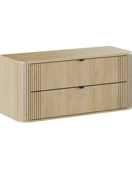 Závěsná skříňka pod umyvadlo Ovalia s deskou 120 cm dub Cremona