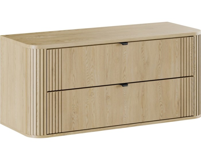 Závěsná skříňka pod umyvadlo Ovalia s deskou 120 cm dub Cremona