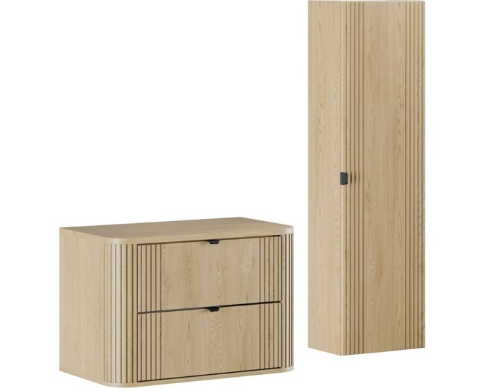Koupelnová sestava Ovalia se skříňkami 80 cm dub Cremona