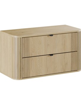 Závěsná skříňka pod umyvadlo Ovalia s deskou 100 cm dub Cremona