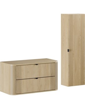 Koupelnová sestava Ovalia se skříňkami 100 cm dub Cremona