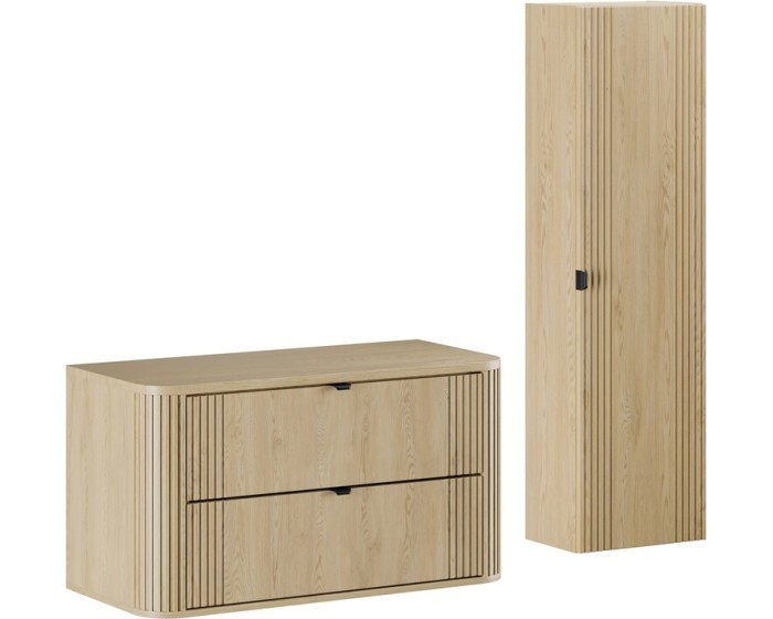 Koupelnová sestava Ovalia se skříňkami 100 cm dub Cremona