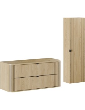 Koupelnová sestava Ovalia se skříňkami 120 cm dub Cremona