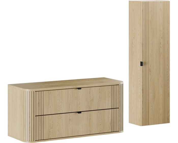 Koupelnová sestava Ovalia se skříňkami 120 cm dub Cremona