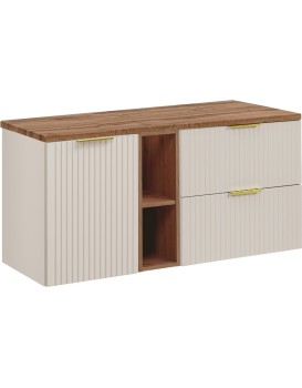 Závěsná skříňka Adele Cashmere II s deskou 120 cm kašmírová/dub wotan